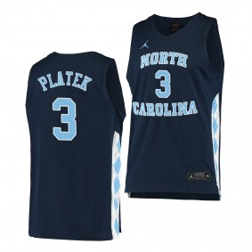 North Carolina Tar Heels Andrew Platek Navy 2020-21 Alternate Men College Basketball Jersey