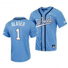 Bryce Blaser North Carolina Tar Heels #1 Blue Replica Baseball Full-Button Jersey