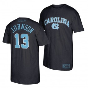 North Carolina Tar Heels Cameron Johnson Heathered Grey Throwback Heritage Graphics Vintage Wash T-Shirt