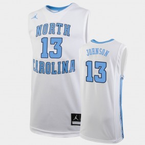 North Carolina Tar Heels Cameron Johnson White Replica College Basketball Jersey