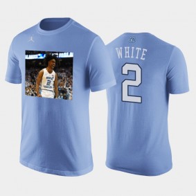 North Carolina Tar Heels Coby White Light Blue Player Art College Basketball T-Shirt