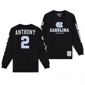 North Carolina Tar Heels Cole Anthony NCAA Basketball #2 Black Fadad T-Shirt