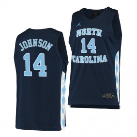 North Carolina Tar Heels Puff Johnson Navy 2020-21 Alternate Men College Basketball Jersey