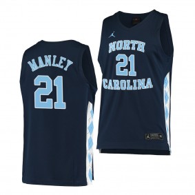 North Carolina Tar Heels Sterling Manley Navy 2020-21 Alternate Men College Basketball Jersey