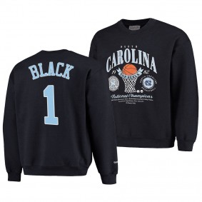 Leaky Black North Carolina Tar Heels NCAA 82 Champs Sweatshirt Black Vintage Wash Premium Crew Jumper